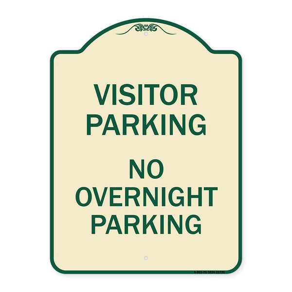 Signmission Visitor Parking No Overnight Parking Heavy-Gauge Aluminum Sign, 24" x 18", TG-1824-22731 A-DES-TG-1824-22731